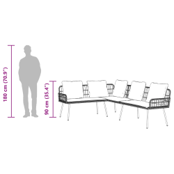 vidaXL Dīvāns ar spilvenu Pelēka 61.5 x 123 x 82cm Metāla