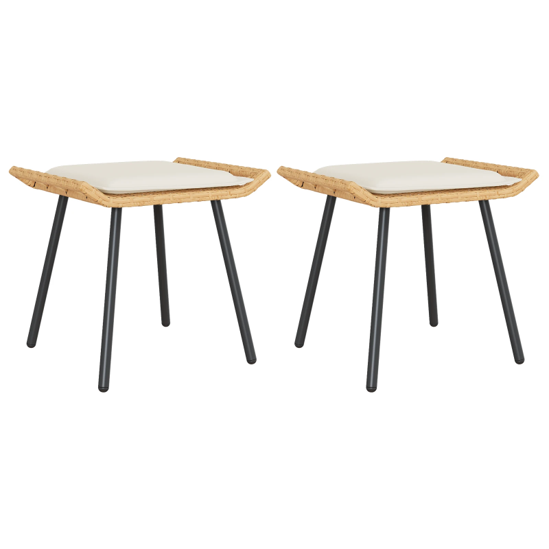 vidaXL Dārza soliņš ar spilvenu 2 pcs Brūna 50 x 40 x 45cm Poliesters