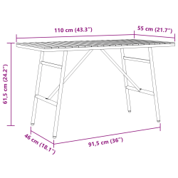 vidaXL Ēdamgalds Brūna 110 x 55 x 62 cm Cietā akācijas koks