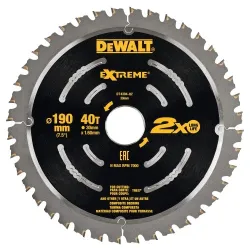 DeWALT Zāģripa 190X30mm CompDeck 40T