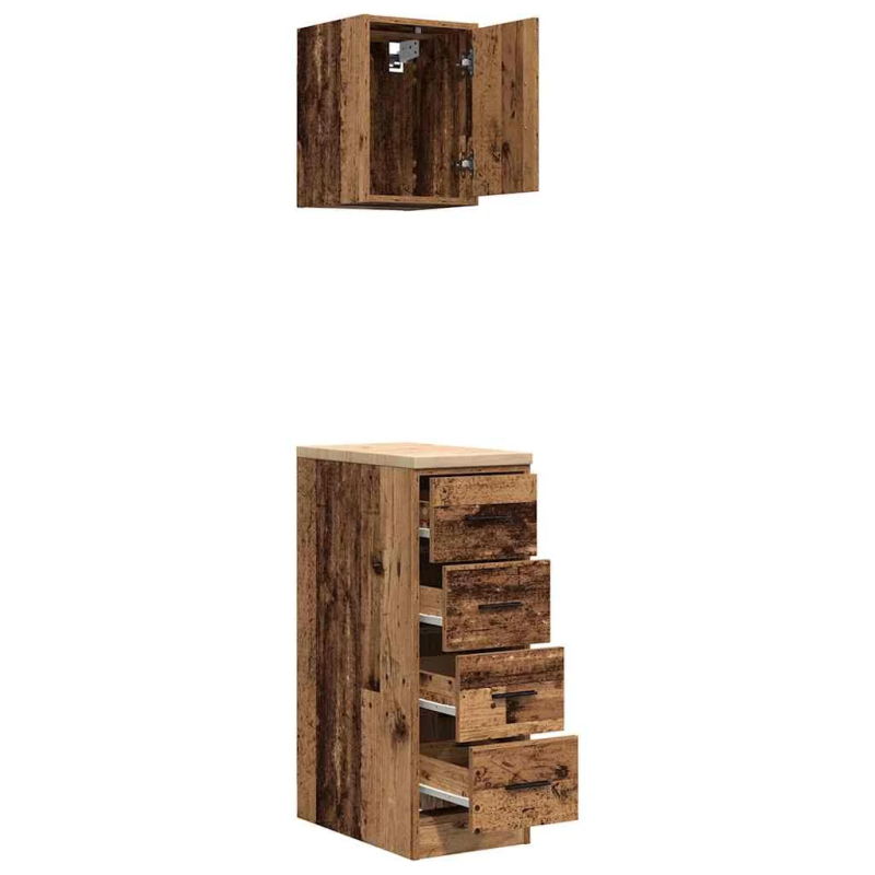 vidaXL garāžas skapji, 2 gab., veci dēļi, inženierijas koks