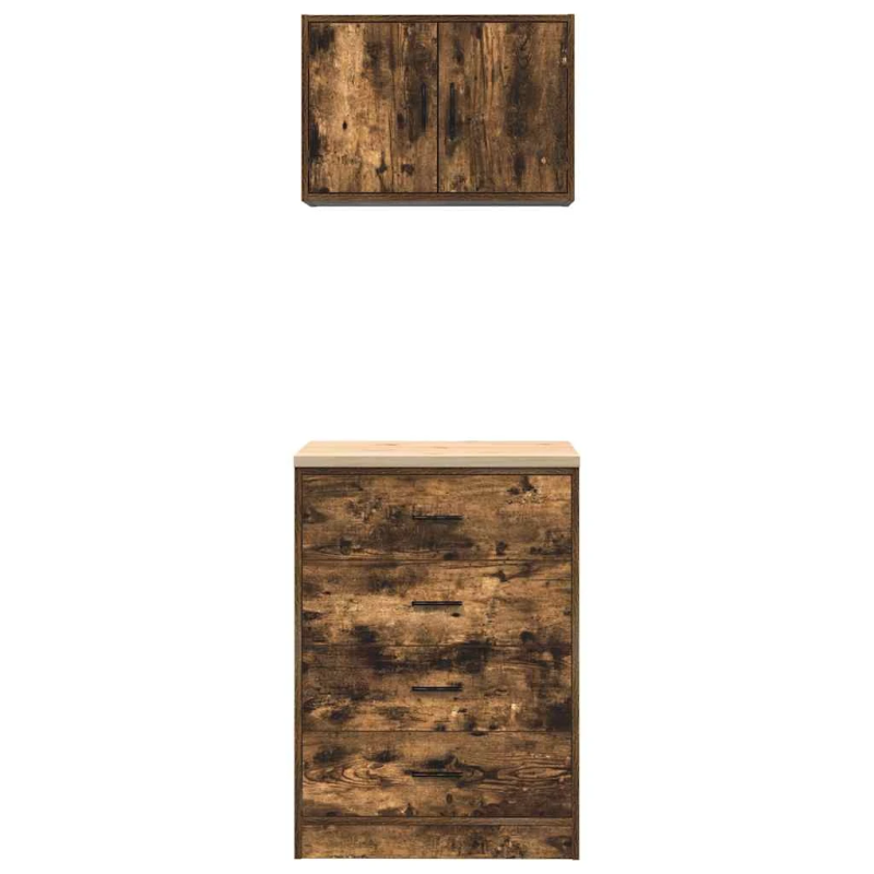 vidaXL garāžas skapji, 2 gab., ozolkoka krāsa, inženierijas koks