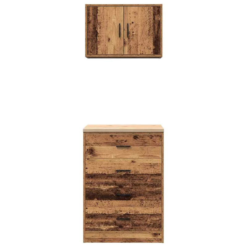 vidaXL garāžas skapji, 2 gab., veci dēļi, inženierijas koks