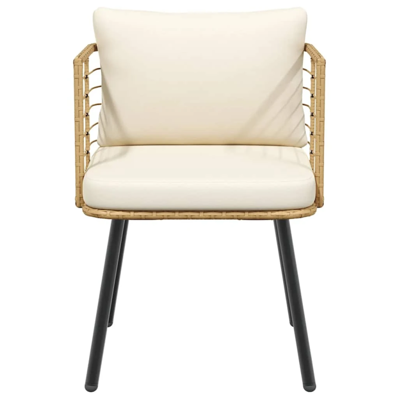 vidaXL dārza krēsls ar spilveniem dabīgā polirotangpalmas