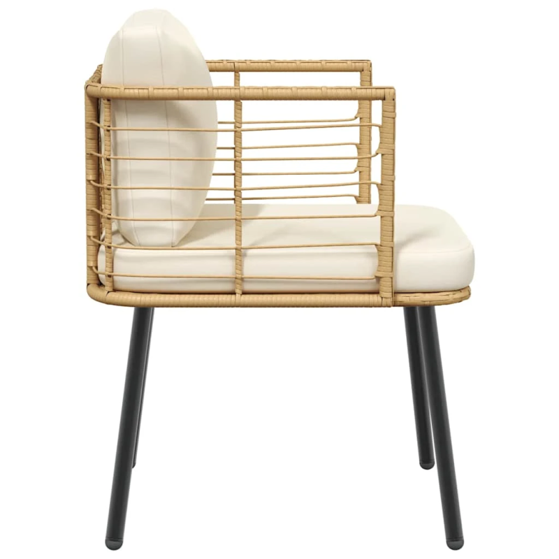 vidaXL dārza krēsls ar spilveniem dabīgā polirotangpalmas