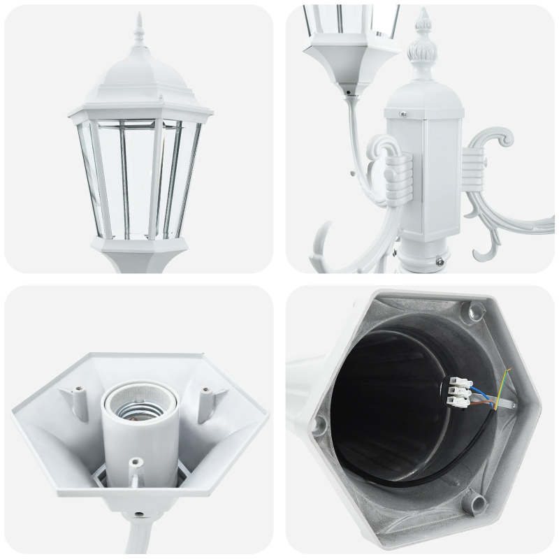 vidaXL Dārza gaisma Balts 61 x 53 x 235 cm Alumīnijs un stikls