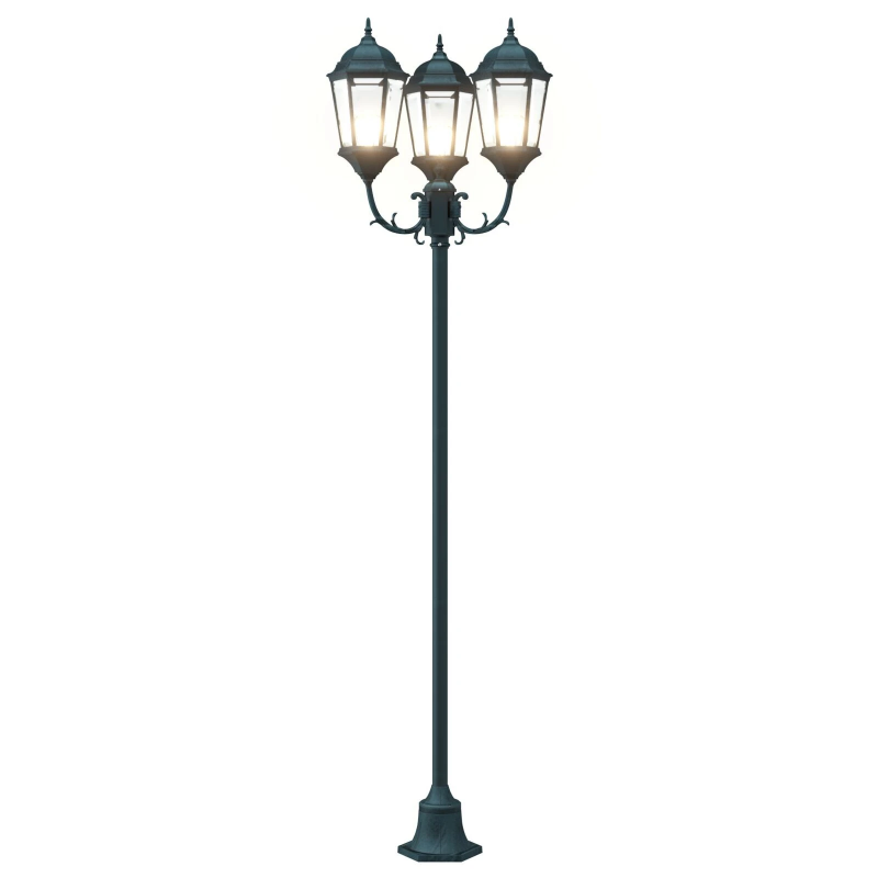 vidaXL Dārza gaisma Vintāža pulēta zaļa 57 x 49 x 241 cm