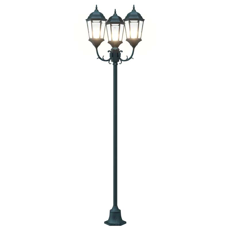 vidaXL Dārza gaisma Vintāža pulēta zaļa 57 x 49 x 241 cm