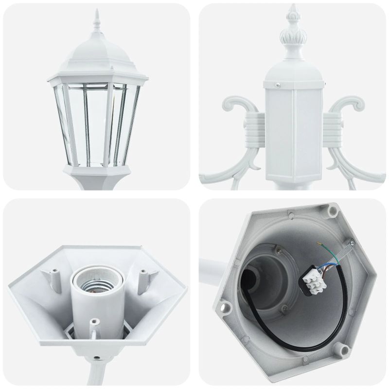 vidaXL Dārza gaisma Balts 68 x 20 x 235 cm Alumīnijs un stikls