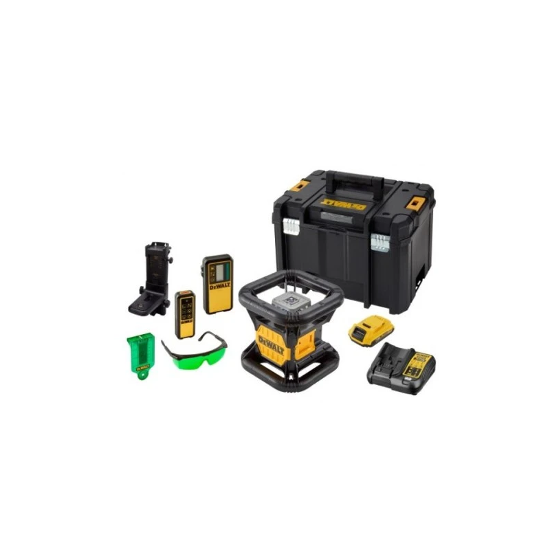 Rotējošais lāzeris ar zaļu staru 18V+ 2Ah akumulators