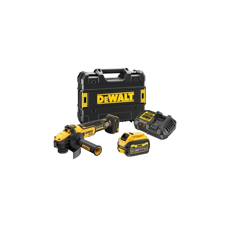 DeWALT Leņķa slīpmašīna 125mm FVADV ,ātr.reg., 18V 1x6Ah TSTAK