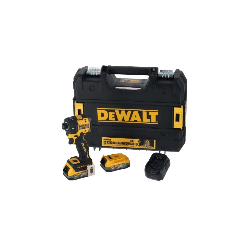 DeWALT Hidrauliskais impulsa skrūvgriezis 18V 1-4" ,6.35mm, PS 2x1.7Ah TSTAK