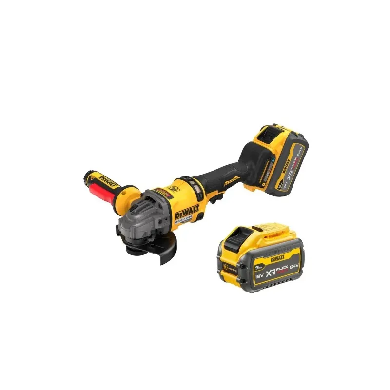 DeWALT Leņķa slīpmašīna ar drošības slēdzi 125mm 54v 2X9Ah