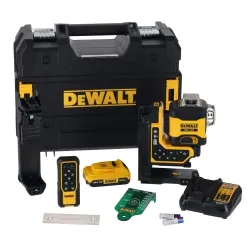 DeWALT Lāzera līmeņrādis zaļš ar tālvadības pulti 3X360 1x2Ah 18V