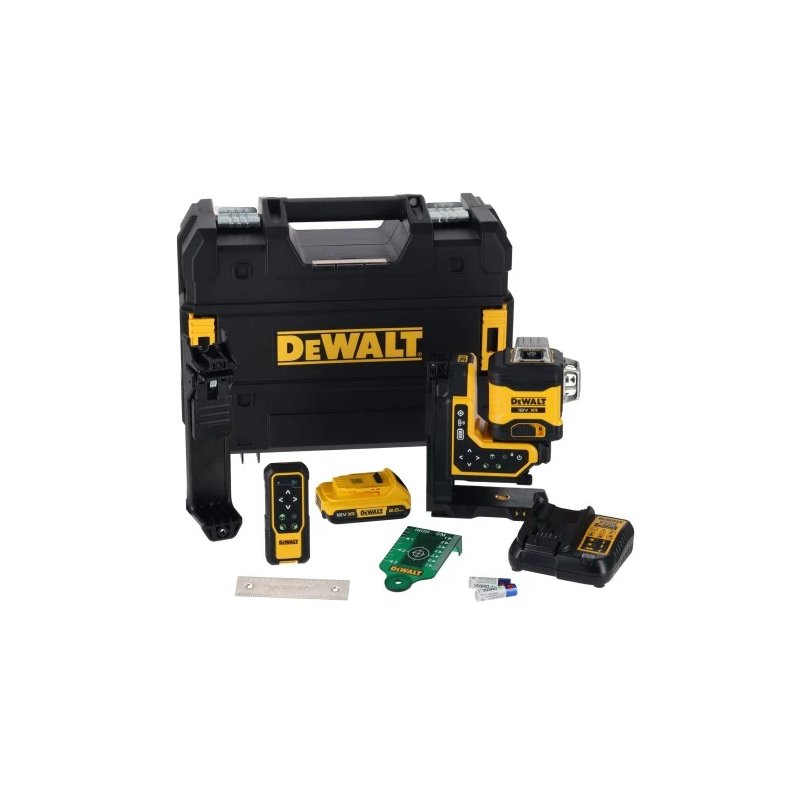 DeWALT Lāzera līmeņrādis zaļš ar tālvadības pulti 3X360 1x2Ah 18V