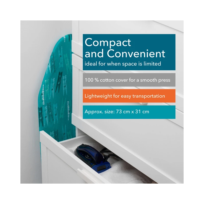 Beldray LA023735PEGFEU7 tabletop ironing board 73x31cm