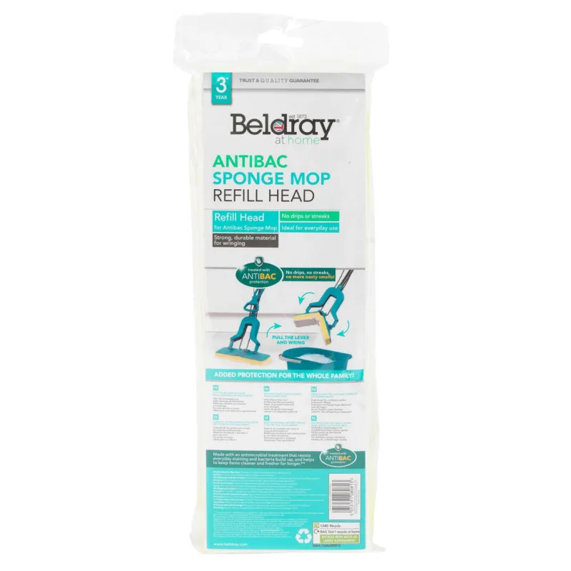 Beldray LA080813FUFEU7 Antibac Sponge Refill Mop Head