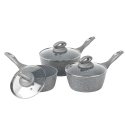 Salter BW02986G1EU7 Marblestone 3-Piece Saucepan Set - 16-18-20cm