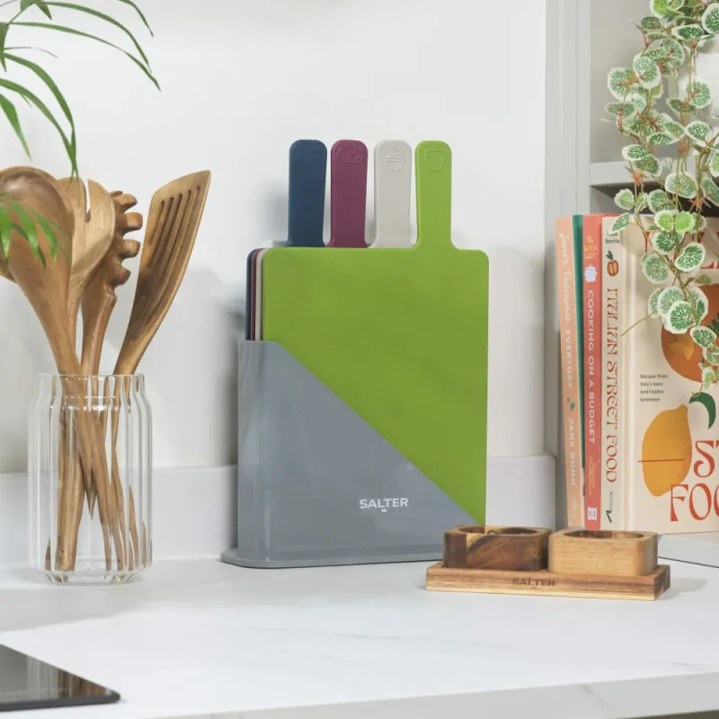 Salter BW047683EU7 Multicoloured 4-Piece Chopping Board Set