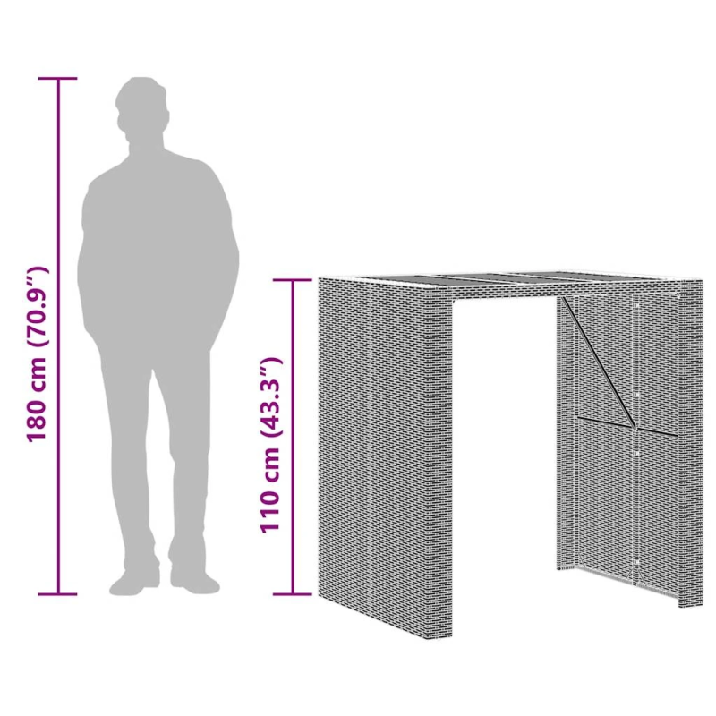 vidaXL 5-daļīgs dārza mēbeļu komplekts ar matračiem, PE rotangpalma