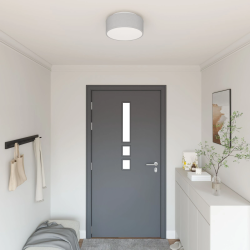 vidaXL Griestu lampa ar prožektoriem Pelēka 30 x 30 x 13,5 cm audums