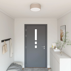 vidaXL Griestu lampa Pelēkbrūna 30 x 30 x 13,5 cm audums