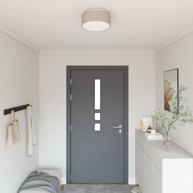 vidaXL Griestu lampa Pelēkbrūna 30 x 30 x 13,5 cm audums