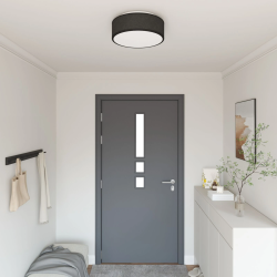 vidaXL Griestu lampa ar prožektoriem Melna 38 x 38 x 13,5 cm audums