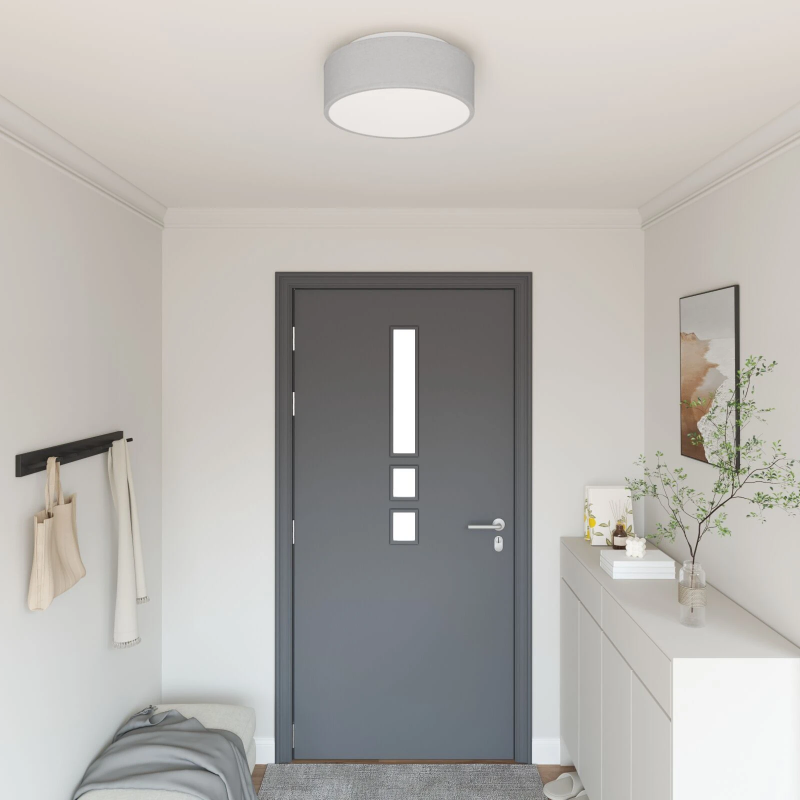 vidaXL Griestu lampa ar prožektoriem Pelēka 38 x 38 x 13,5 cm audums