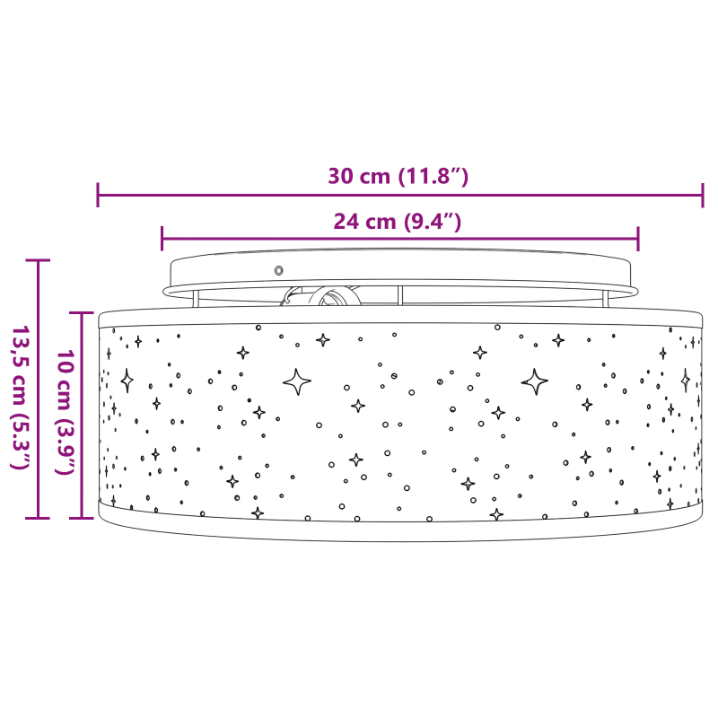 vidaXL Griestu lampa ar prožektoriem Melna 30 x 30 x 13,5 cm audums