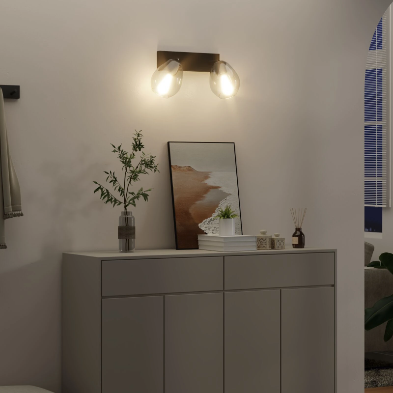 vidaXL Griestu prožektors Melna 33 x 13 x 26 cm Stikls un metāls