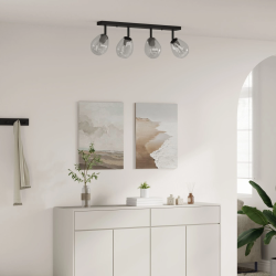 vidaXL Griestu prožektors Melna 73.5 x 13 x 26 cm Stikls un metāls