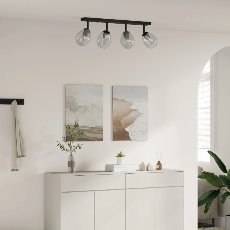 vidaXL Griestu prožektors Melna 73.5 x 13 x 26 cm Stikls un metāls