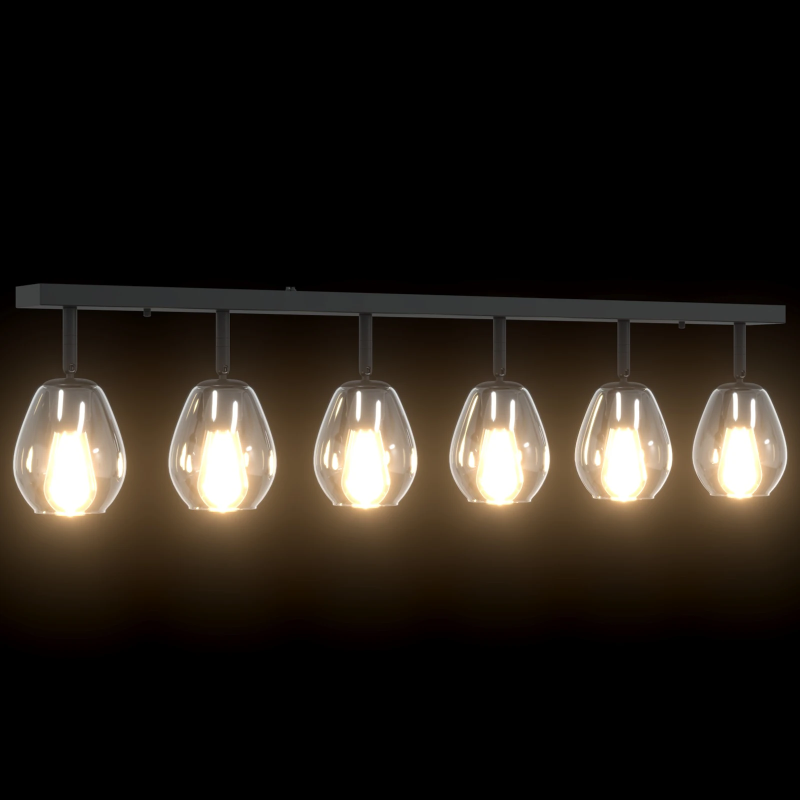 vidaXL Griestu prožektors Melna 110,5 x 13 x 26 cm Stikls un metāls