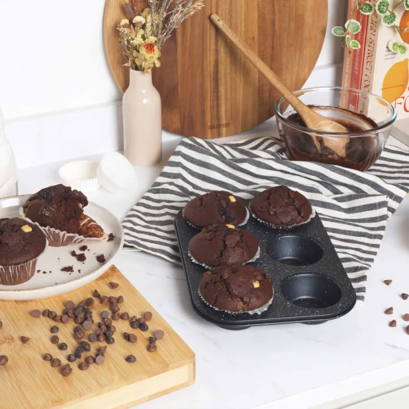 Salter BW07035BRMFOB Megastone 6 Cup Muffin Pan