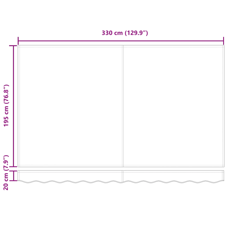 vidaXL Markīzes rezerves audums Krēmkrāsa 330 x 195 cm Poliesters