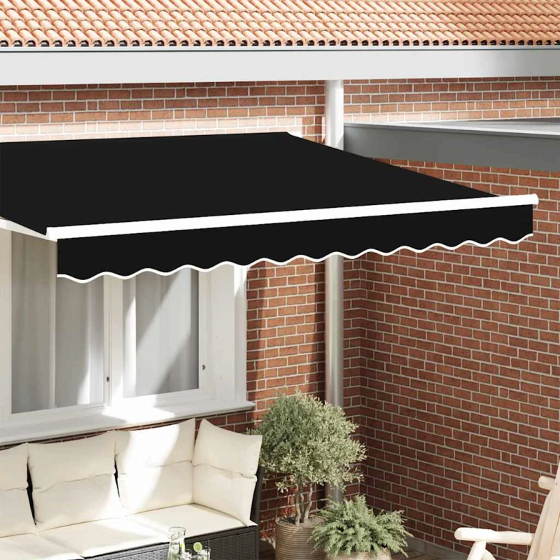 vidaXL Apgaismojošs valance Melna 580 x 20 cm Audekls