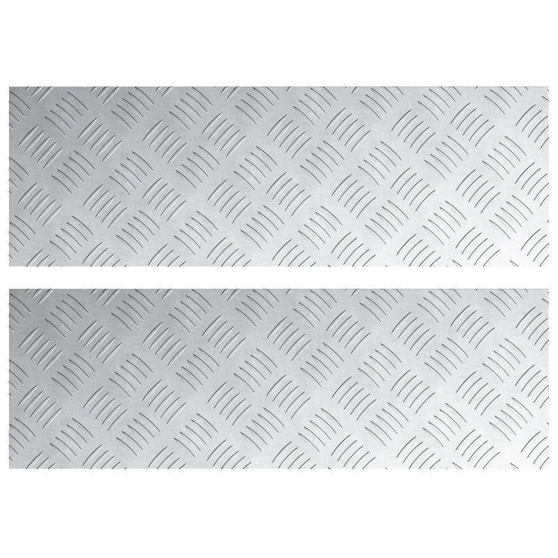vidaXL Trepju paklājs Taisnstūra 2 pcs Sudraba 75 x 25 cm Alumīnijs