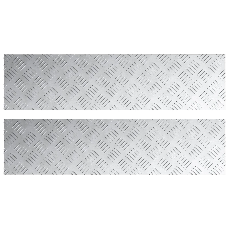 vidaXL Trepju paklājs Taisnstūra 2 pcs Sudraba 100 x 25 cm Alumīnijs