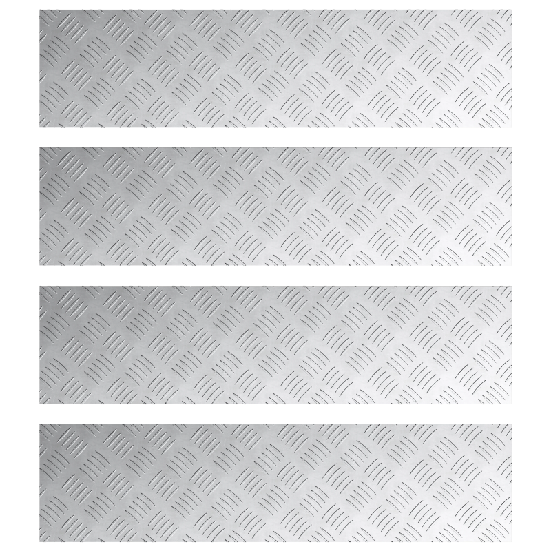 vidaXL Trepju paklājs Taisnstūra 4 pcs Sudraba 100 x 25 cm Alumīnijs