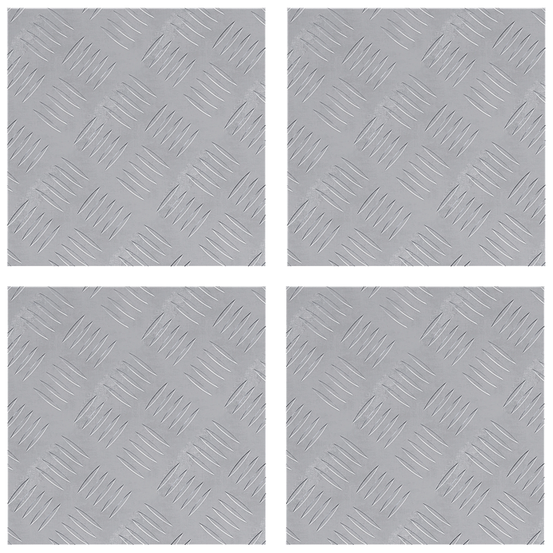 vidaXL Trepju paklājs Kvadrātveida 4 pcs Sudraba 30 x 30 cm Alumīnijs