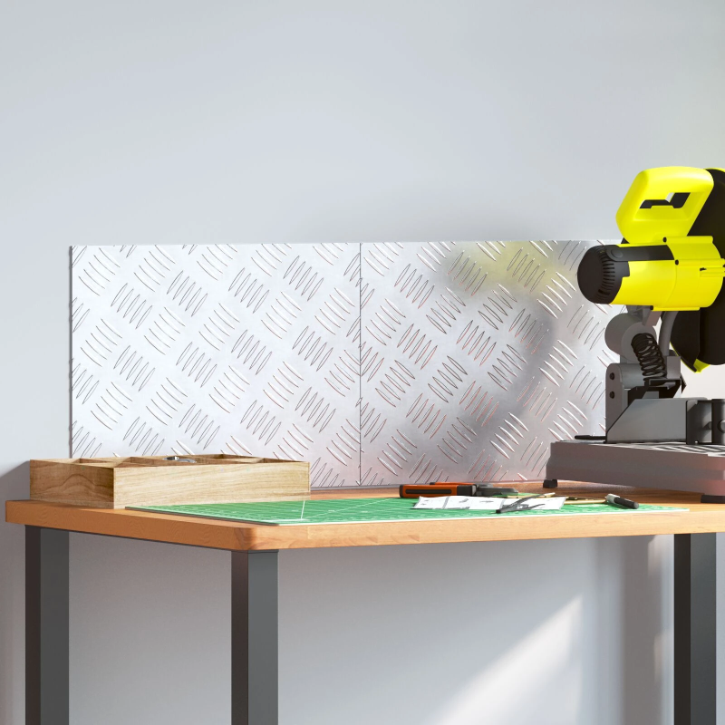 vidaXL Trepju paklājs Taisnstūra 2 pcs Sudraba 40 x 30 cm Alumīnijs