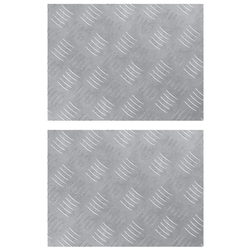 vidaXL Trepju paklājs Taisnstūra 2 pcs Sudraba 40 x 30 cm Alumīnijs