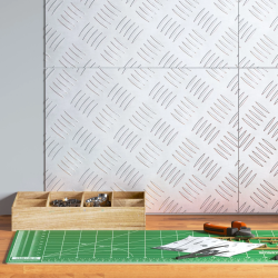 vidaXL Trepju paklājs Taisnstūra 4 pcs Sudraba 40 x 30 cm Alumīnijs