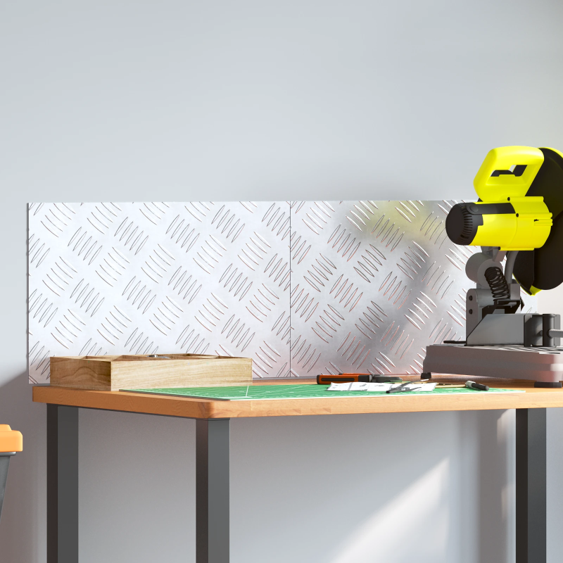 vidaXL Trepju paklājs Taisnstūra 2 pcs Sudraba 50 x 30 cm Alumīnijs