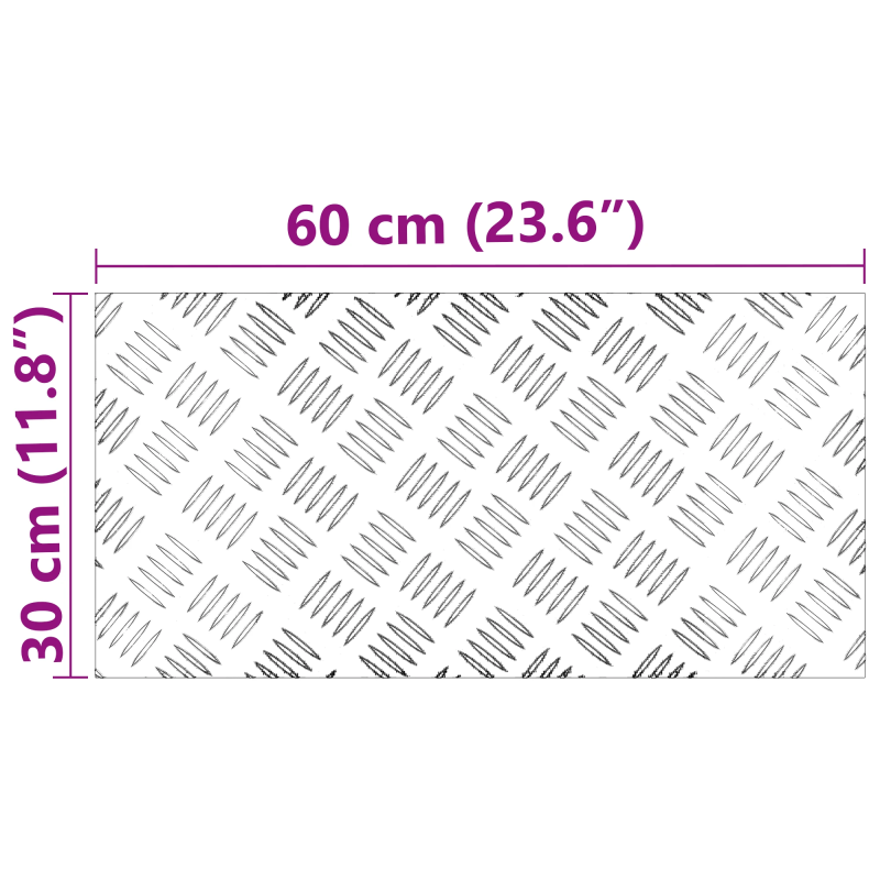 vidaXL Trepju paklājs Taisnstūra 4 pcs Sudraba 60 x 30 cm Alumīnijs