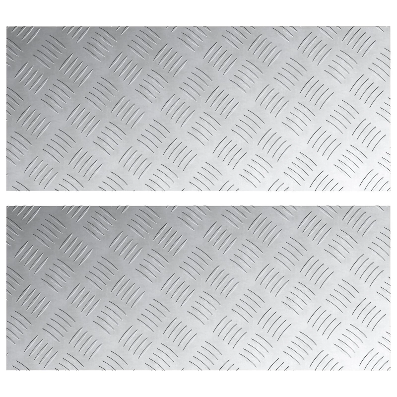 vidaXL Trepju paklājs Taisnstūra 2 pcs Sudraba 70 x 30 cm Alumīnijs