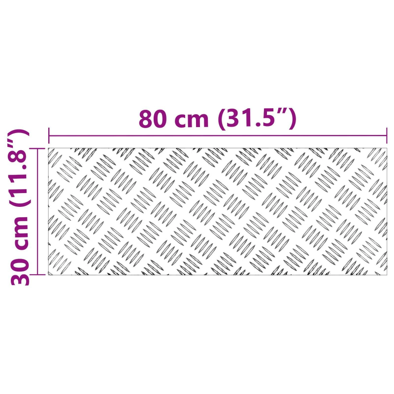 vidaXL Trepju paklājs Taisnstūra 4 pcs Sudraba 80 x 30 cm Alumīnijs