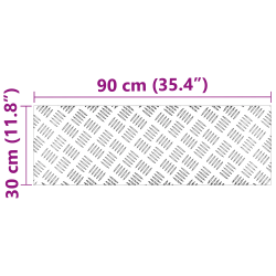 vidaXL Trepju paklājs Taisnstūra 2 pcs Sudraba 90 x 30 cm Alumīnijs