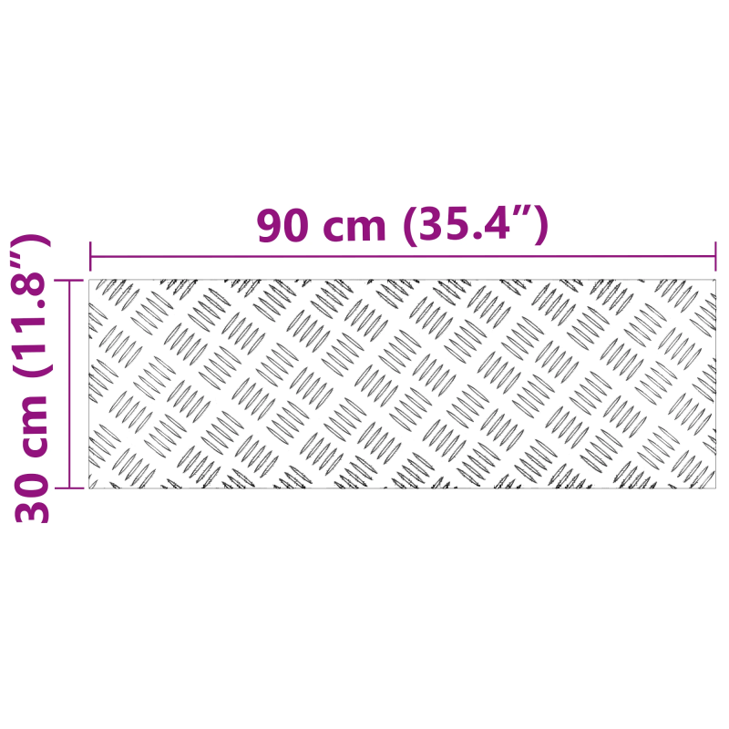 vidaXL Trepju paklājs Taisnstūra 2 pcs Sudraba 90 x 30 cm Alumīnijs